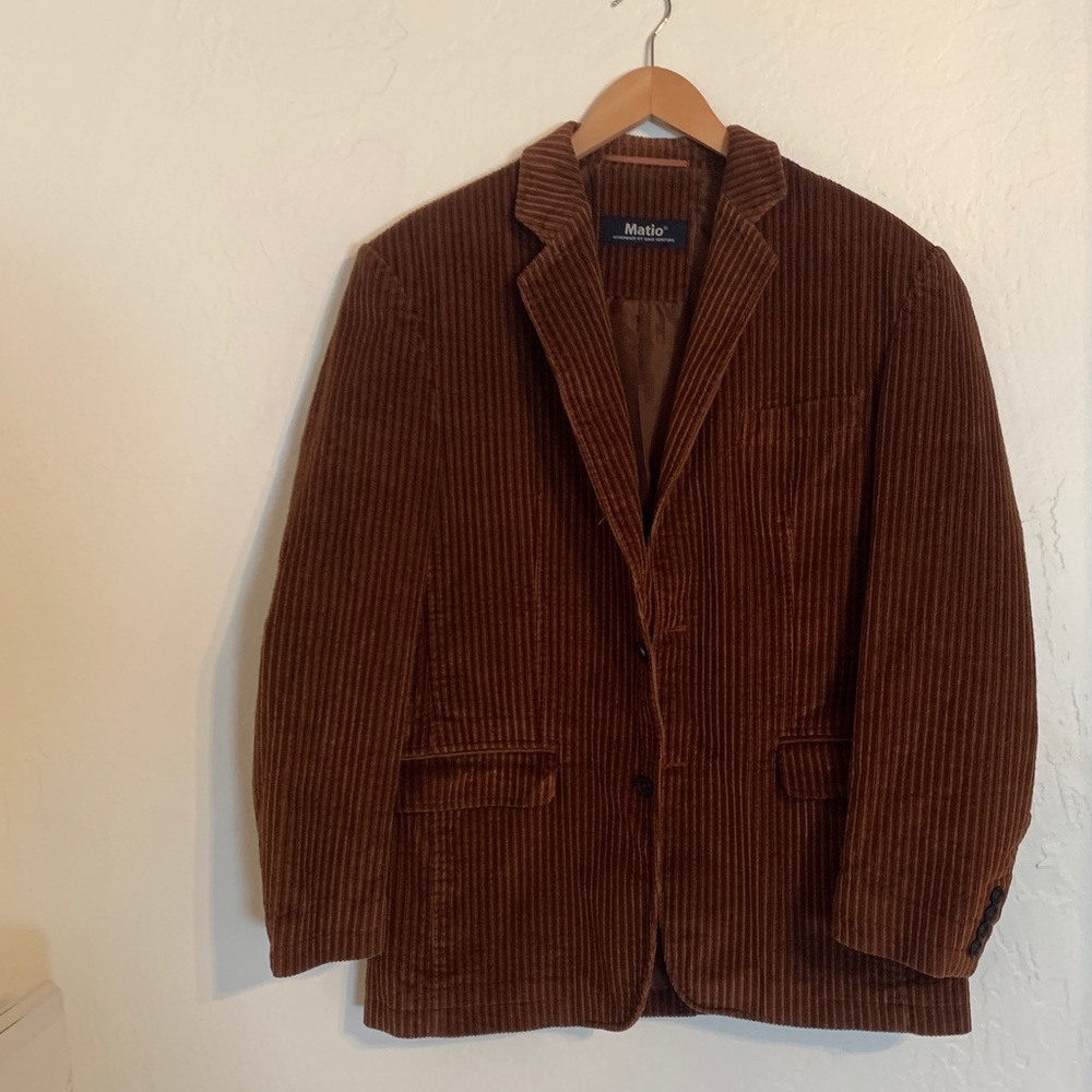 BROWN RIBBED BLAZER